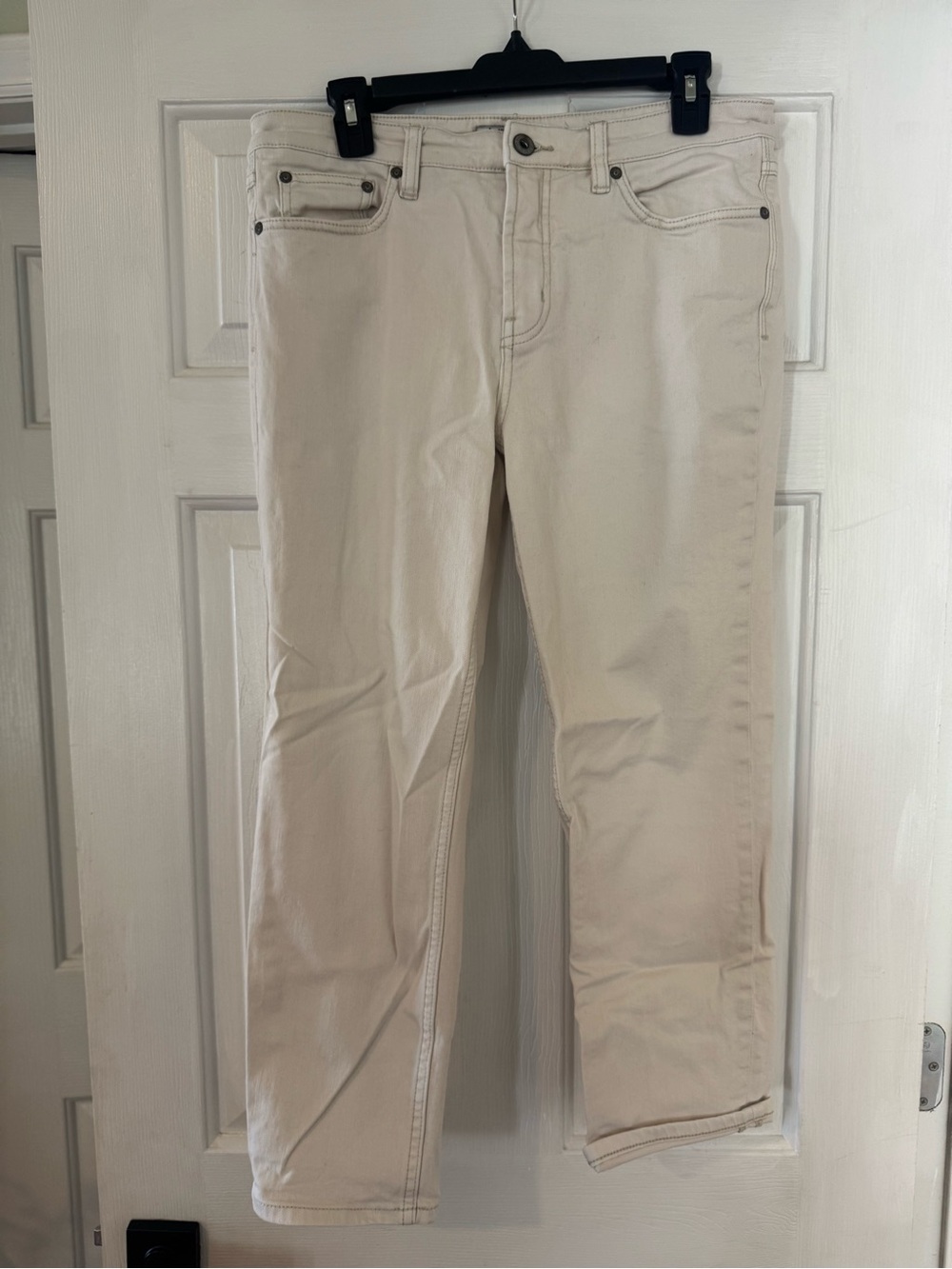 Free People Cream Straight-Leg Pants